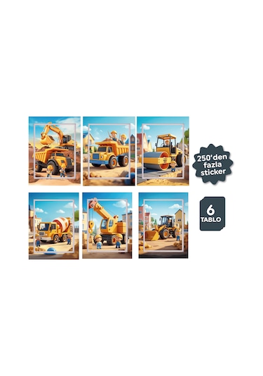 Playever Sticker Puzzle - İnşaat, Çıkartmalı Yapboz Etkinlik Kitabı