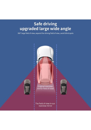 Mavi Dikiz Aynası Vantuz Dikiz Aynası Geniş Açı Gizli Aromaterapi 360 Derece Ayar Açısı