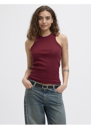 Jack & Jones Kadın Halter Yaka Bluz - Forest - 12224661 Cabernet