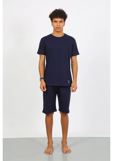 Akbeniz Erkek Pamuk Lakost Alt Üst Kaprili Pijama Takım Lacivert 6873 Lacivert