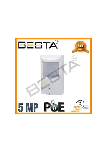 5 1440p 48 Ir Led Ip Poe Dahi Li Mi Krofonlu Pir Dedektör Görünümlü Güvenlik Kamerası