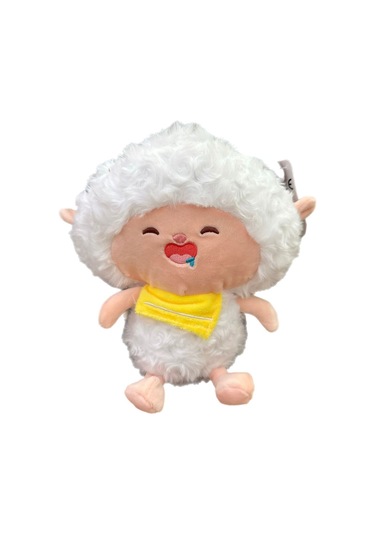 Sevimli Uyku Arkadaşım Kuzu Peluş Oyuncak 25 Cm Beyaz