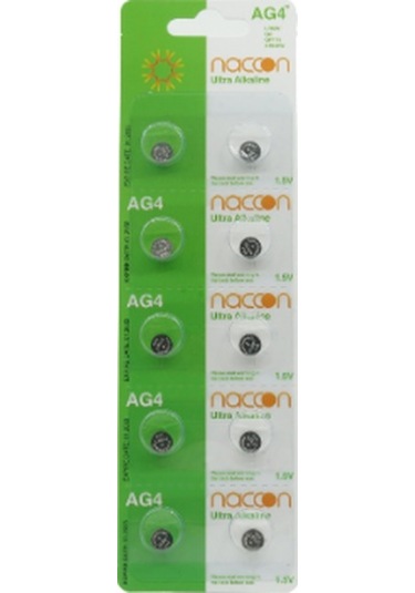 Naccon Ag4, Lr626, Lr66, 177/376/377, Sr626, Sr626sw Düğme Pil 10lu Paket