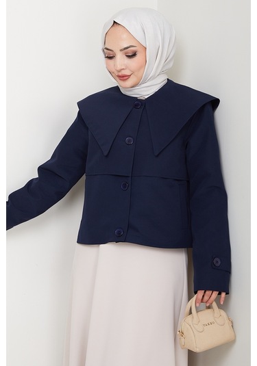 Pelerin Görünüm Astarlı Trenç 1625 - Lacivert Lacivert