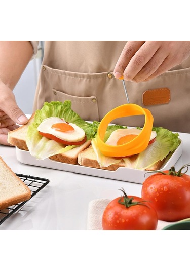 1 Adet Yüksek Isıya Dayanıklı Silikon Yuvarlak Kendin Yap Kızarmış Yumurta Kalıbı Yalıtımlı Kızartma Et Kek Yaratıcı Aletler Koyu Yeşil