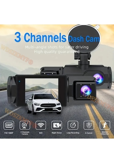 Tongxida 1080p Wi-fi 3kamera Dash Cam, 2/3 Lens Ön-arka, Araba Kamerası İle Wi-fi