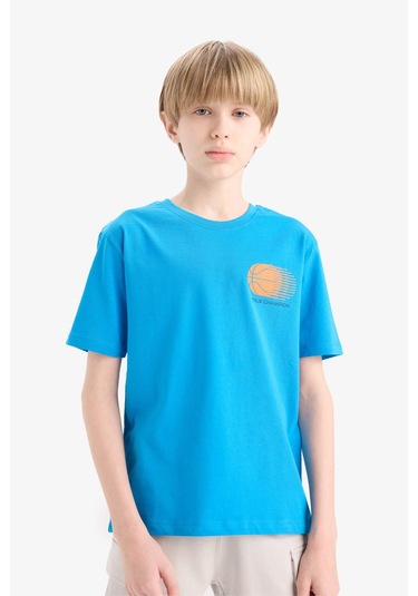 DeFacto Erkek Çocuk Bisiklet Yaka Baskılı Kısa Kollu Tişört E0175A825HSBE168 DeFacto Erkek Çocuk Bisiklet Yaka Baskılı Kısa Kollu Tişört E0175A825HSBE168