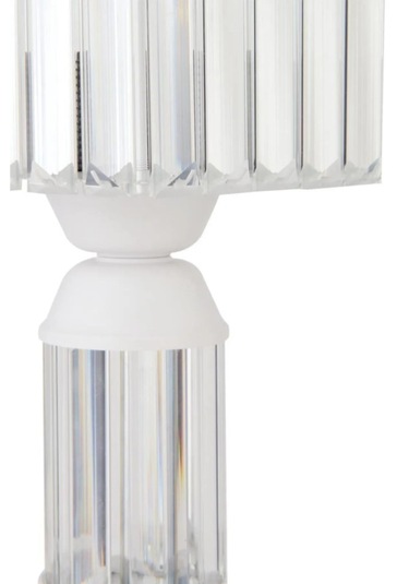 İstanbul Avize Kristal Taşlı Beyaz Kasalı K-15 Beyaz Taş Kafalı Abajur