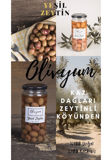 Olivyum Yeşil Zeytin Cam 500 ML