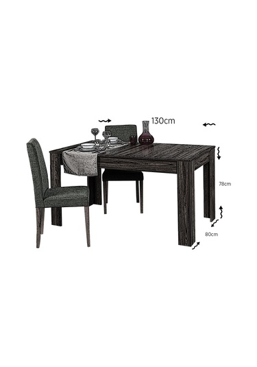 Pasifichome Oblo Açılır Mutfak Masası Ceviz / Açılır Kapanır Yemek Masası