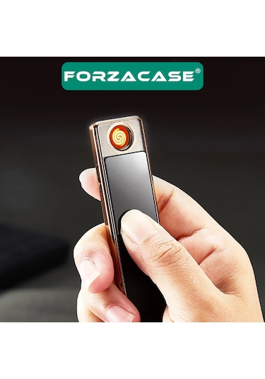 Forzacase Usb Şarjlı Alevsiz Elektronik Tesla Çakmak Fc180 Siyah