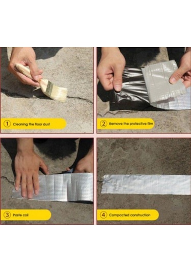 (2 Metrex10 Cm) Çamur Bant Alüminyum Izolasyon Tamir Çatlak Bantı