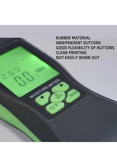 Honeybeeshop Siyah Ahşap Ve Beton İçin Çok Yönlü Nem Ölçer Kolay Okunur Lcd Ekran Dayanıklı Abs Yapı Aaa Piller Dahil Değil
