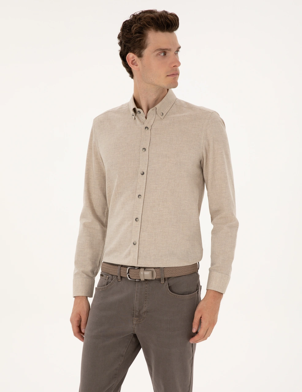 Pierre Cardin Erkek Bej Gömlek Desenli 50316751-vr011 Bej