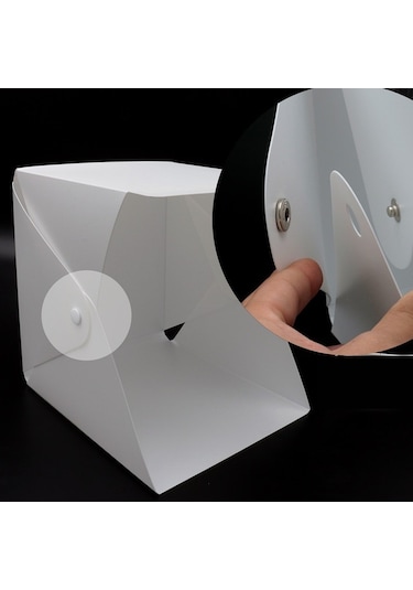 Triline 20 x 20 CM Profesyonel Stüdyo Led Işıklı Çift Sıra Ürün Fotoğraf Çekim Çadırı