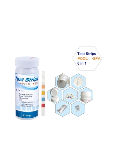 Tenfowee 6 Lı Su Test Şeridi: Ph, Klor, Sertlik Ve Siyanürik Asit Ölçümü İçin 50 Li Paket