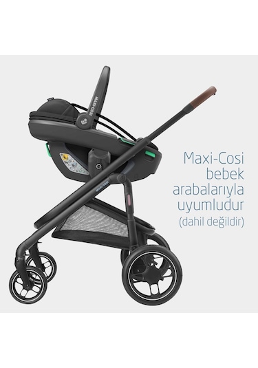 Maxi-Cosi Coral 360 Dönebilir 2'si Bir Arada Modüler Ana Kucağı ve Oto Koltuğu Essential Black