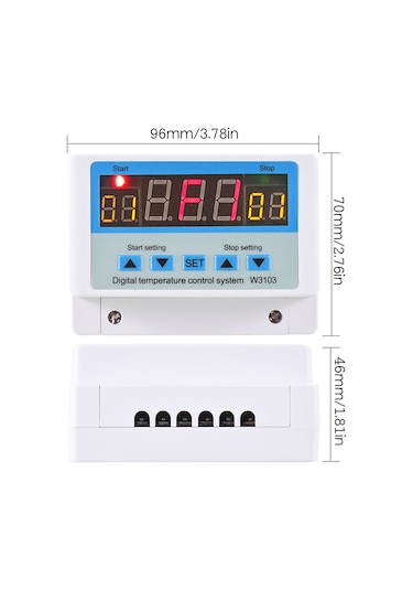 Qingmipy Akıllı Sıcaklık Kontrol Cihazı W3103 - 30a Dc24v, Dijital Gösterge, -50 110 C Aralığı, Tam Otomatik Regülasyon