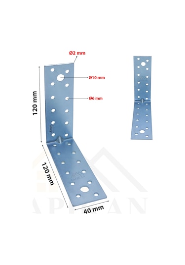 Deprem Mobilya Dolap Sabitleme Aparatı Seti 40x120x120mm - L Demir Gönye Köşebent
