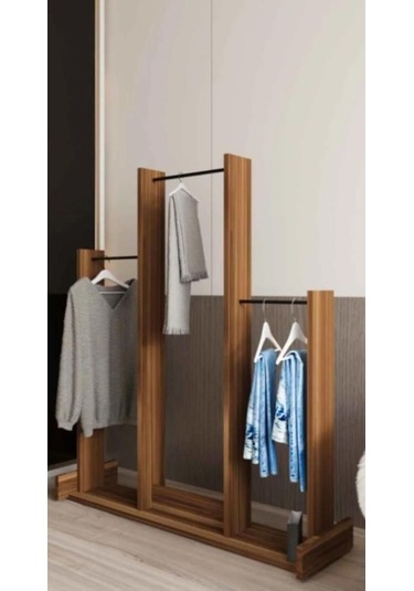 Decormet Salvitor 3lü Elbise Askısı Ceviz Çok Renkli