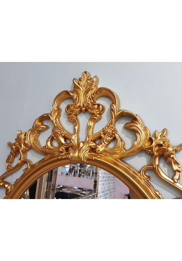 Ayna Denizi Vintage Taç Model Altın Renk Dekoratif  Ayna Altın