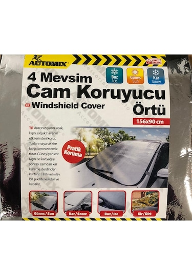 Araç Buzlanma Önleyici Örtü Branda Buz Kar Güneş Koruyucu (156CM.