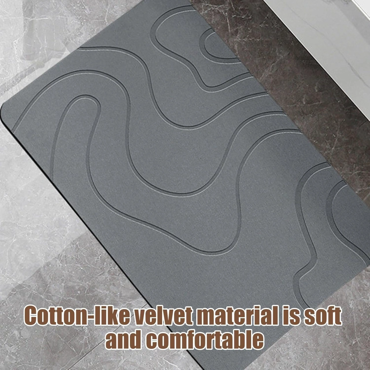 Yaleker Gri Diyatom Toprak Banyo Matı - Su Emici, Kaymazsız, Hızlı Kuruyan, Islaklıktan Koruyucu Banyo Ve Lavabo Altı Ped 40x60 Cm Gri