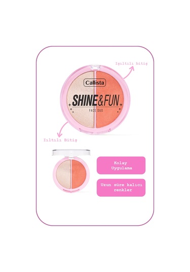Callista Shine & Fun Face Duo Allık & Aydınlatıcı Paleti 120 Dream Team