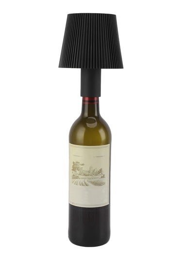 Shineyee Led Şarjlı Şişe Lambası, 3 Renk Aydınlatma, Ip54 Su Geçirmez, 2000mah Pil, Dış Mekan & İç Mekan Kullanıma Uygun, Touch Kontrol, Modern Tasarım Siyah