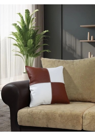 Premium Dekoratif Taba Beyaz Deri Kırlent Kılıfı/ev Ve Ofis Için Gerçek Deri 45x45cm Kırlent Kılıfı Çok Renkli