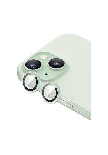 Apple iPhone 15 Uyumlu Plus Benks King Kong Corning Kamera Lens Koruyucu Yeşil