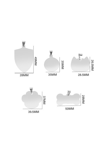 Two Trees Pet Kimlik Etiketi Dıy Lazer Gravür İçin Paslanmaz