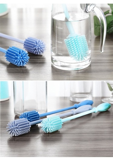 Flybuy Silikon Şişe Temizleme Fırçası - Uzun Saplı, Çok İşlevli, Kalıntı Temizleyici, Yumuşak Kıllı, Asma Kancalı