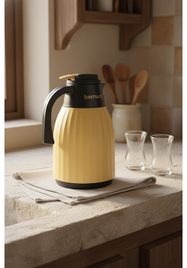 Bernardo Elantra Cam Termos 1 Litre Hardal Sarı