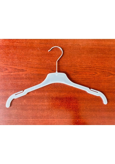 12 Adet - Beyaz Çocuk Kıyafet Askısı 33cm Beyaz