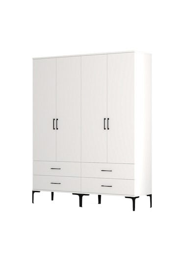 Variant Kumsal 4 Kapılı Tt Gardrop - Beyaz / Beyaz