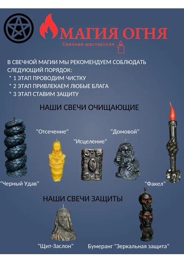 Svecnaa Masterskaa Magia Ogna Büyü Mumları Ev Temizliği Ve Koruma 227380698 Siyah