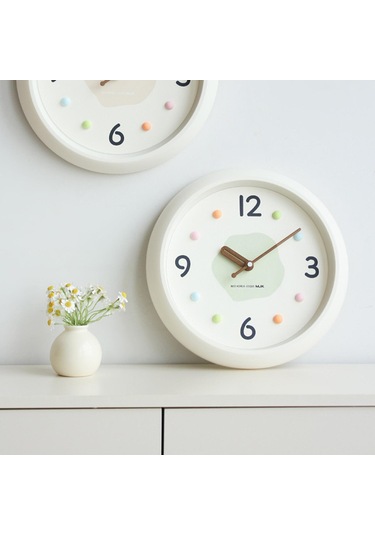 Homyl Modern Duvar Saati Dekoratif Saat Yuvarlak Minimalist Yeşil