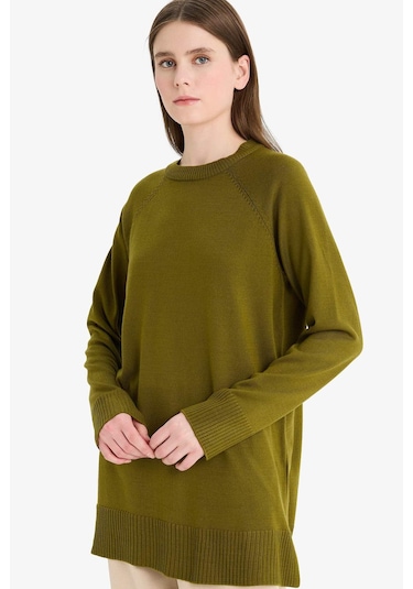 Defacto Regular Fit Bisiklet Yaka Tunik C4474ax25wnkh463 Haki