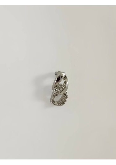 Eva Takı Store Gurmet Zincir Model Kıkırdak Tragus Helix Piercing Gümüş Renk Küpe Gümüş