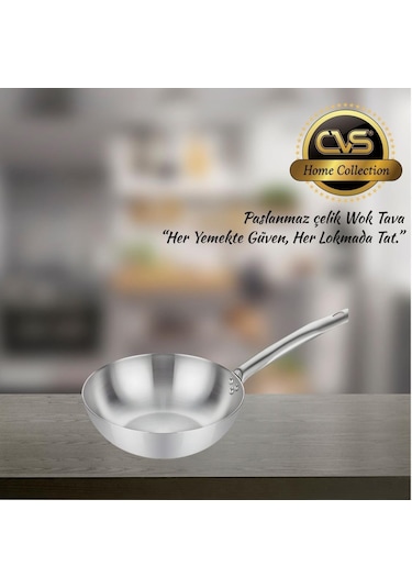 Cvs Dn 20042 Ametist 28 Cm Paslanmaz Çelik Wok Tavası Metal