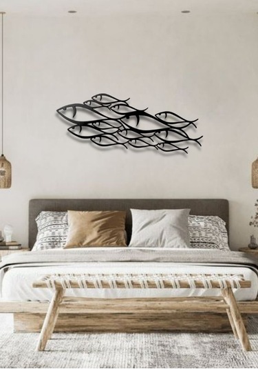 Family Fish Modern Metal Duvar Dekoru