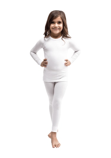 The DON Beyaz Renk Kız Çocuk Termal İçlik Alt (9-14 Yaş) Beyaz