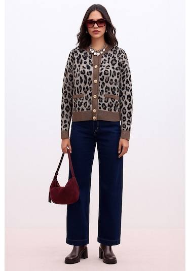 Fashion Friends Bayan Hırka 25k0083k1 Leopar Leopar