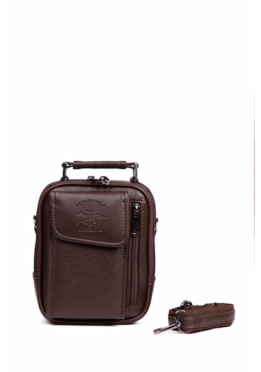 Newish Polo Postacı Kasalı Kapaklı Cepli El Çantası Küçük Boy-suni Deri Koyu Kahverengi