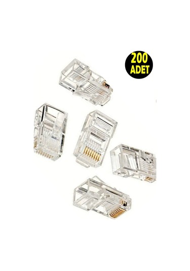 200 Adet Cat5 Cat6 Rj45 8p8c Jack Ethernet Internet Modem Kablosu Soketi Network Uç