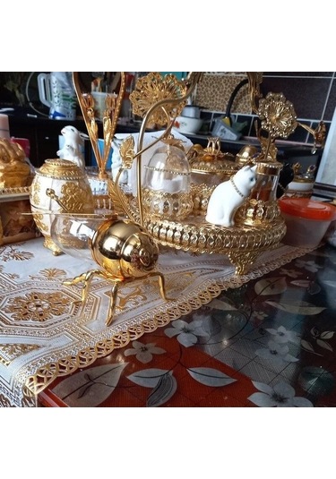 Pazly Altın Kaplı Gümüş Lüks Arı Bal Kavanozu - Şeffaf Cam Kavanoz - Mutfak Dekorasyonu İçin Bal, Baharat Saklama Kavanozu - Bal Kaşığı İle Gümüş