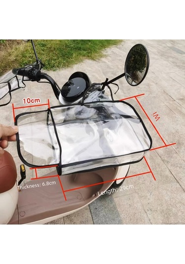 Geeksen Motosiklet Ve Elektrikli Bisiklet El Tutucu Kılıfı - Pvc Isı Yalıtımlı, Su Geçirmez, Rüzgar Engeli, Evrensel Uyumlu Şeffaf, 1 Çift