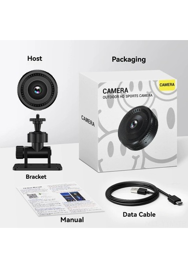 Geeksen Ev Güvenliği Kamera C8: 1080p Hd, Kızılötesi Gece Görüşü, Wifi, Hareket Algılama, 140 Geniş Açı, Hafıza Genişletme Desteği