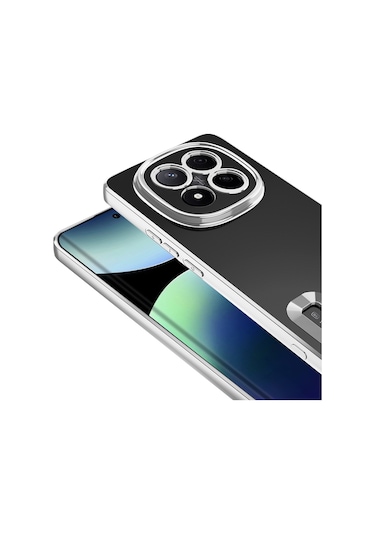 Redmi Note 14 Pro Plus Kılıf Kamera Korumalı Logo Gösteren Omega Kapak - Gol Altın Altın